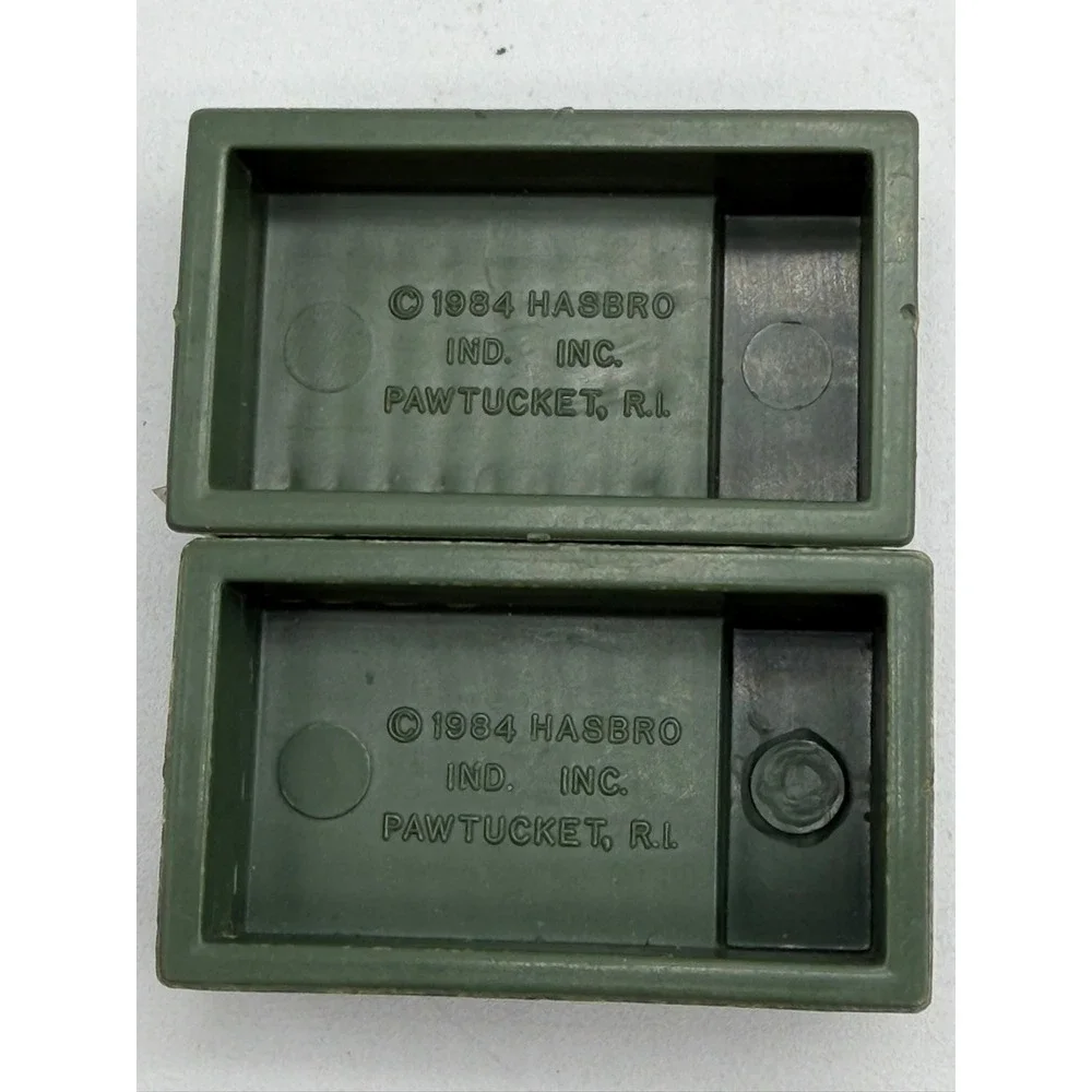 Vintage 1984 Hasbro GI Joe Ammo Crates Green Explosives Accessory Set of 2